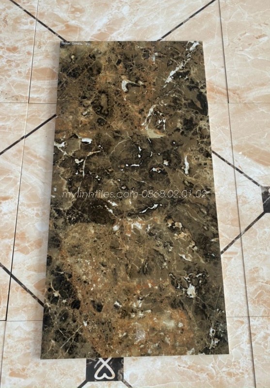 Gạch 60x120 Ấn Độ giả đá màu nâu đất cao cấp vân 3D sang trọng