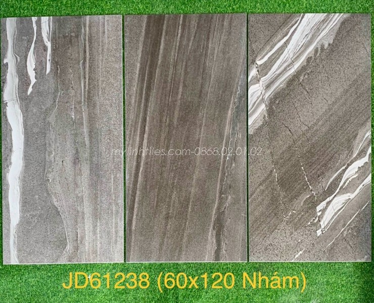 Gạch 60x120 trung quốc lát nền màu ghi xám vân đá JD61238