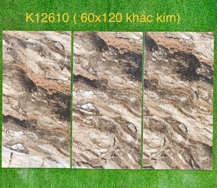 Gạch 60x120 Trung Quốc màu nâu đất vân đá tự nhiên K12610