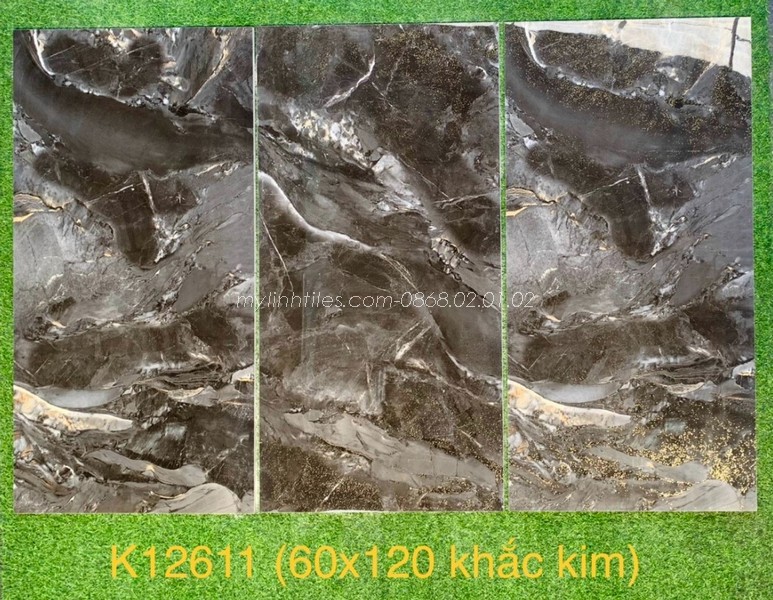 Gạch 60x120 Trung Quốc màu xám khắc kim vân đá tự nhiên K12611