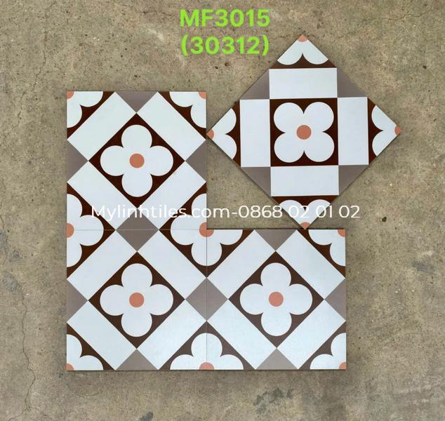 Gạch bông porcelain 30x30 chống trơn họa tiết hoa