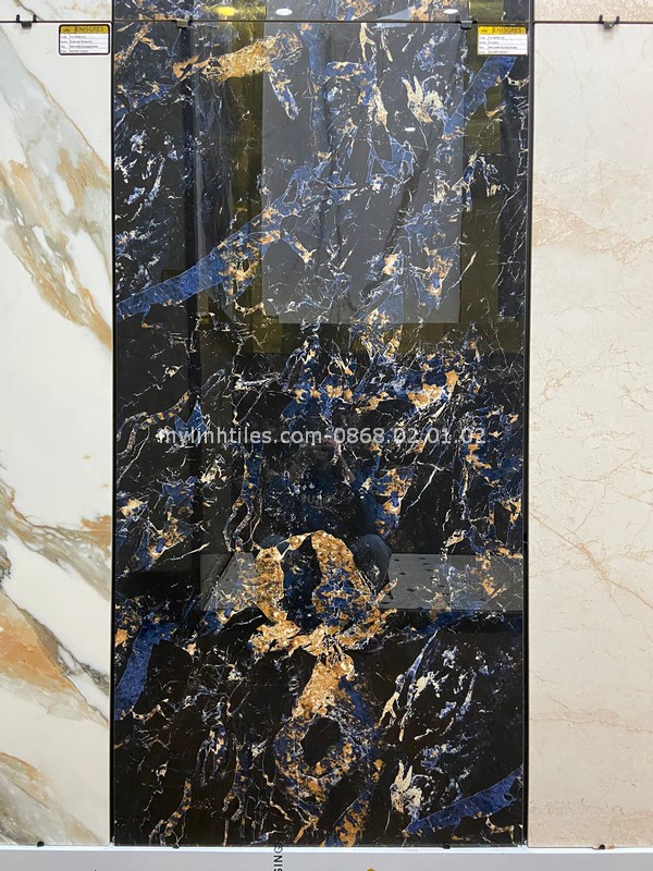 Gạch khổ lớn 80x160 đen vân đá xanh