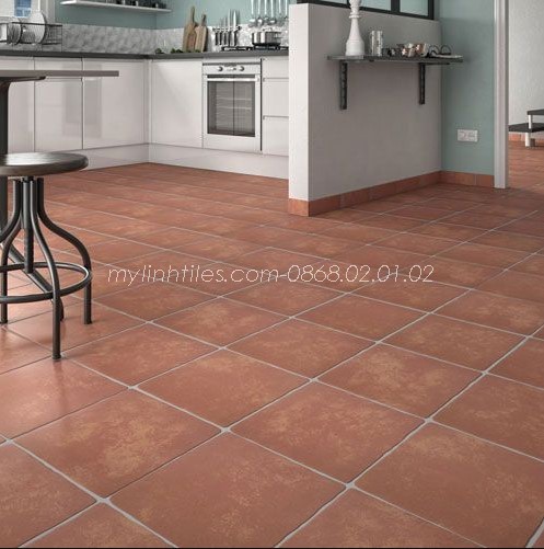 Một số phong cách nhẹ nhàng và đơn giản vẫn sử dụng gạch gốm đỏ lát cho không gian bếp, thậm chí là cả phòng khách