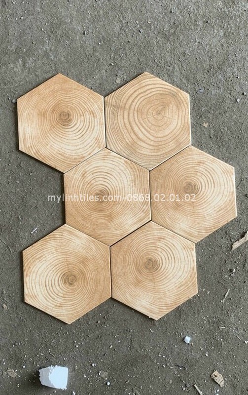 Gạch lục giác giả gỗ 3D