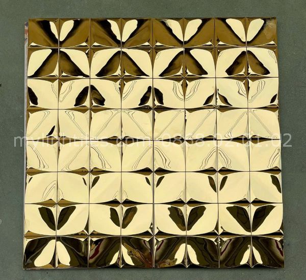 Gạch mosaic màu vàng ốp Showroom vàng