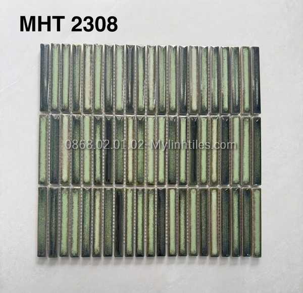 Gạch mosaic que đũa quầy bar