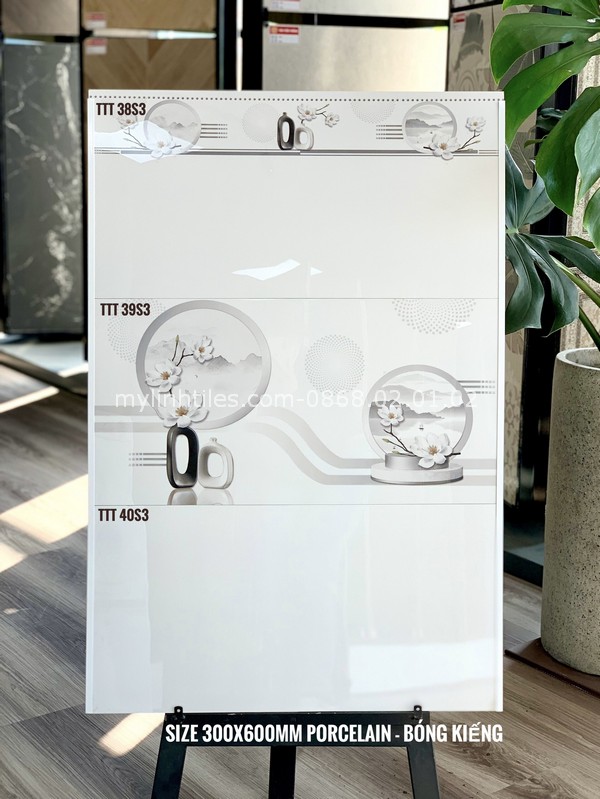 Gạch ốp tường phòng khách 30x60 bóng kiếng HCM