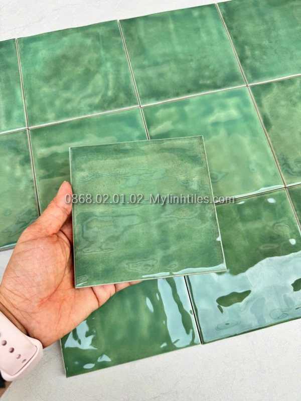 Gạch thẻ 120x120mm màu xanh 1 