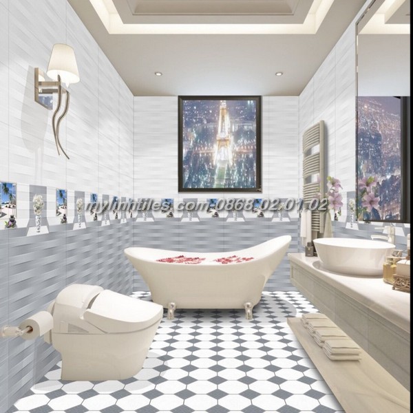TThiết kế nhà tắm gạch 30x60 màu xám đẹp