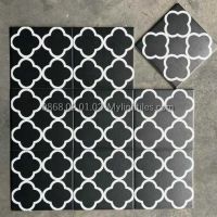 Gạch bông 20x20 màu đen vân trắng