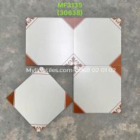 Gạch bông 30x30 mờ chống trơn porcelain màu kem nâu