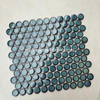 Gạch chấm bi mosaic ốp quầy bar màu xanh rêu