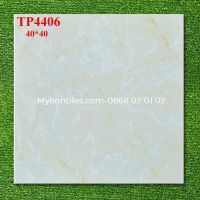 Gạch men 40x40 màu kem vân vàng sáng bóng TP4406