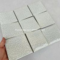 Gạch mosaic 10x10 trắng men rạn 2 lớp cao cấp