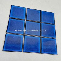 Gạch mosaic 10x10 xanh dương ốp bể bơi