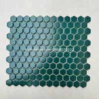 Gạch mosaic lục giác màu xanh men sứ