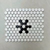 Gạch mosaic lục giác nhỏ màu trắng đen phong cách hiện đại