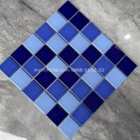 Gạch mosaic màu xanh lát bể bơi
