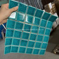 Gạch mosaic men rạn gốm màu xanh ngọc bích