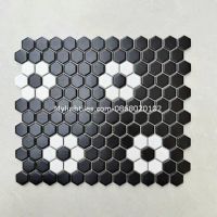 Mẫu gạch mosaic lục giác nhỏ đen trắng đẹp