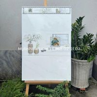 Gạch 30x60 men bóng màu trắng họa tiết hoa lan