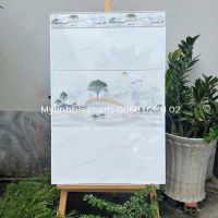 Gạch 30x60 men trắng họa tiết sơn thủy hữu tình