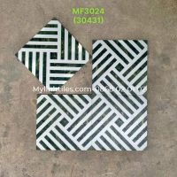 Gạch bông 30x30 xanh ngọc phong cách retro
