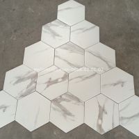 Gạch lục giác 20x23 ốp tường trắng vân marble