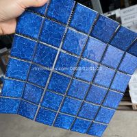 Gạch mosaic gốm màu xanh loang cao cấp