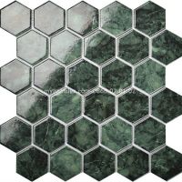 Gạch mosaic lục giác xanh rêu