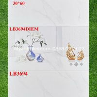 Gạch ốp tường 30x60 hoa văn chim hạc màu trắng LB3694V