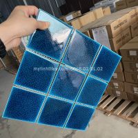 Gạch thẻ 10x10 dạng vỉ mosaic màu xanh cao cấp
