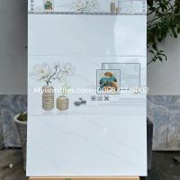 Gạch TTC 30x60 men bóng màu trắng hoa văn hoa lá tinh tế